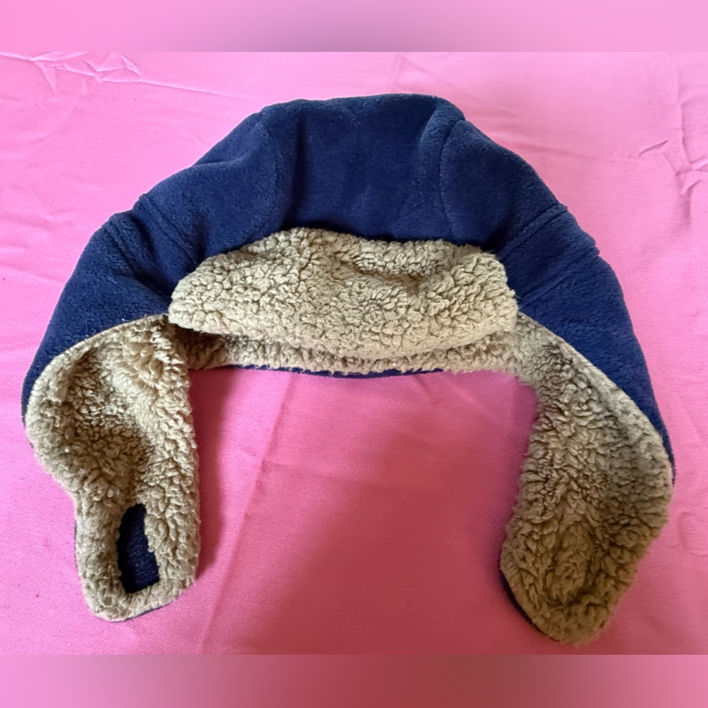 Baby Gap Boys Navy Blue sherpa lined winter hat